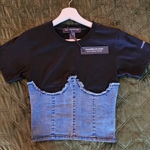 Denim Bustier Top